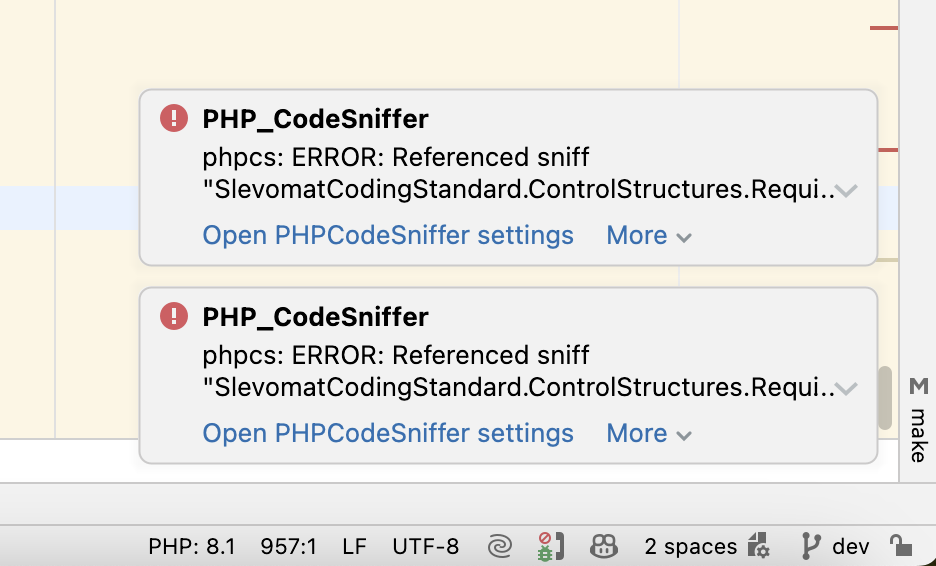 Error messages in PHPStorm