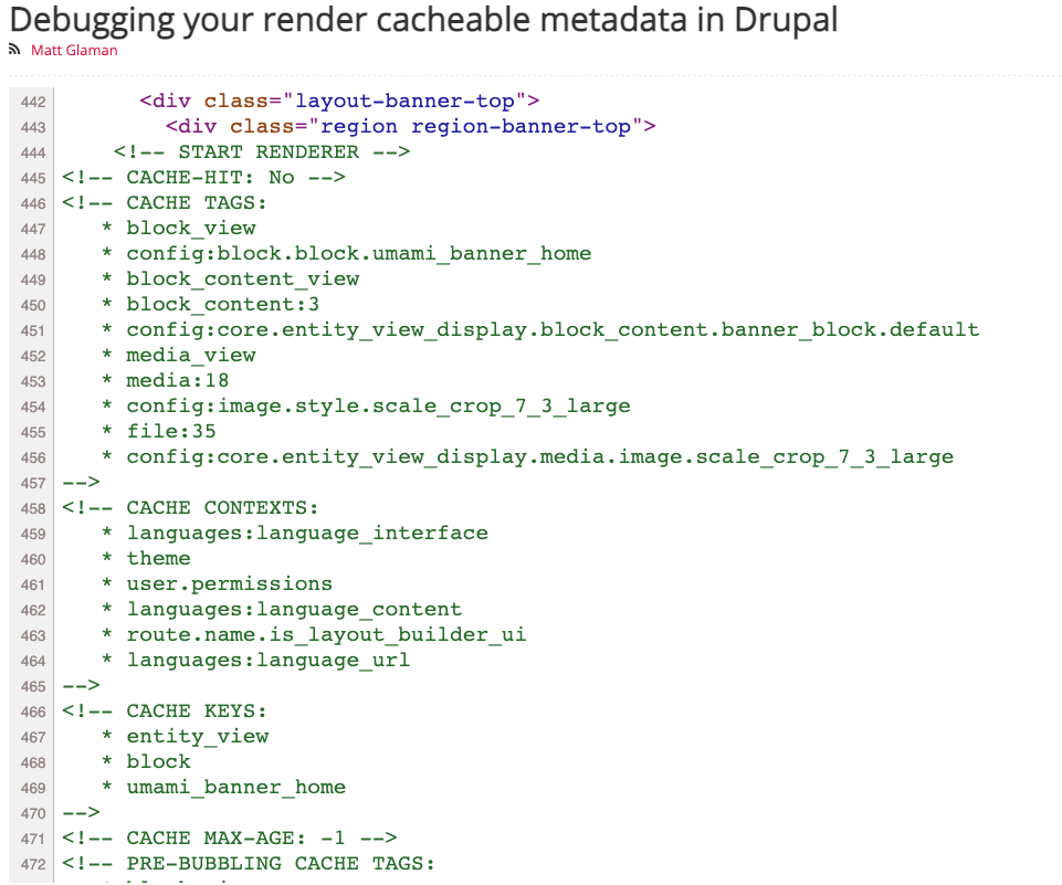 Debugging your render cacheable metadata in Drupal