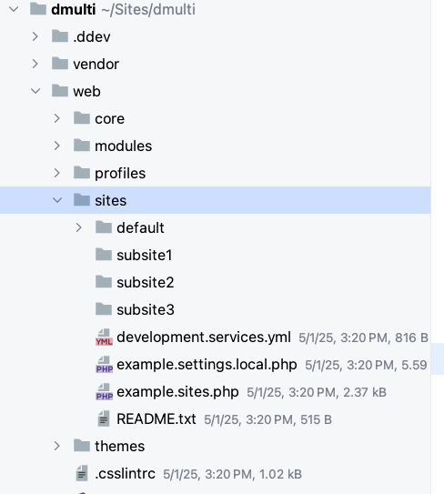 Create the subsite directories