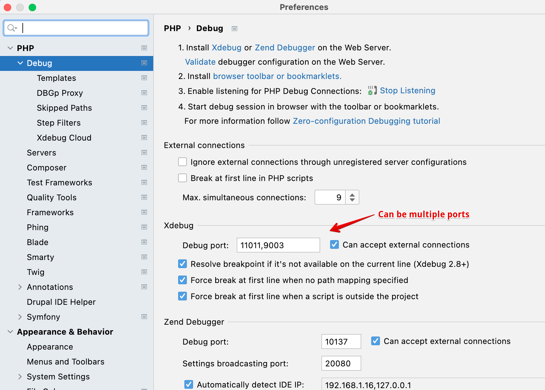 PhpStorm settings