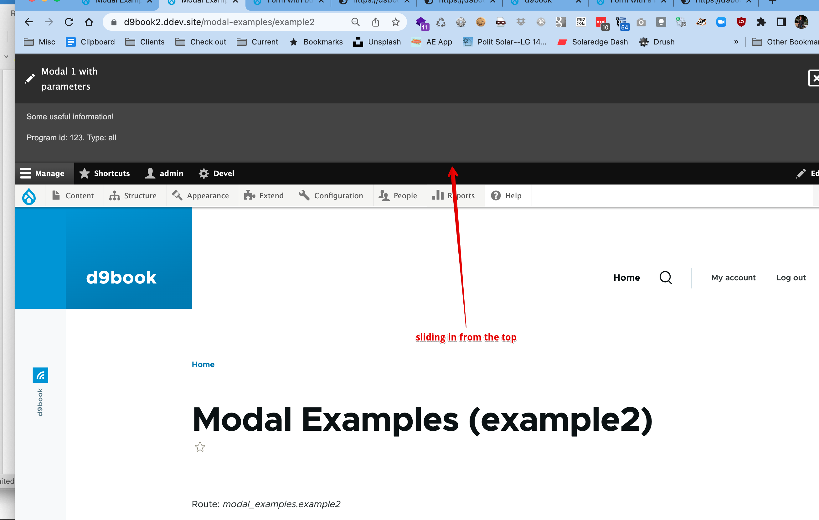 Second slide-in modal